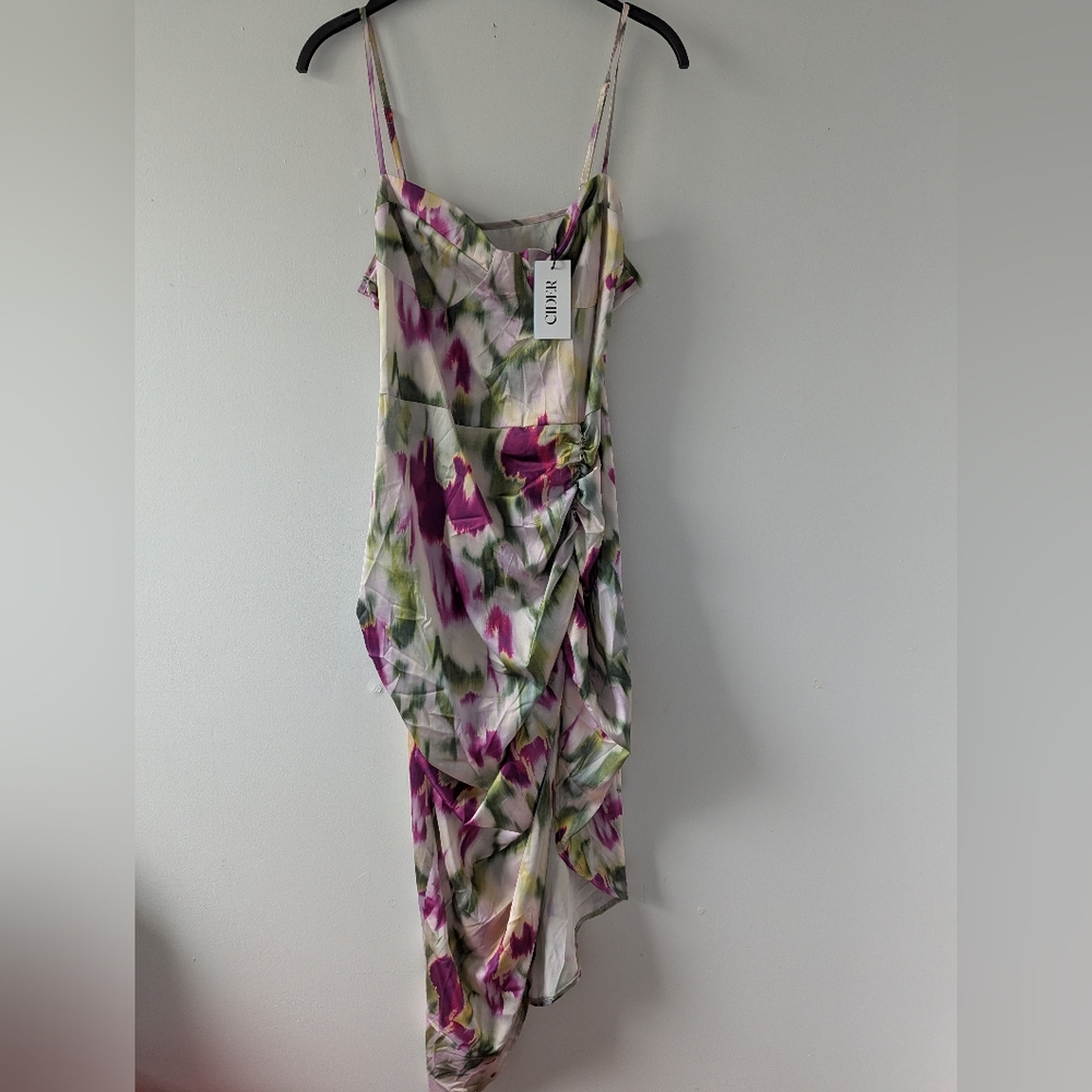 Cider Illusion Ruched Midi Dress NEW Size XL - Picture 9 of 11